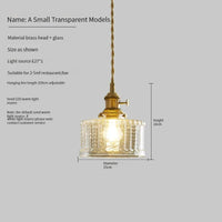 Vintage Brass Glass Pendant Light (Various Colors and Styles)