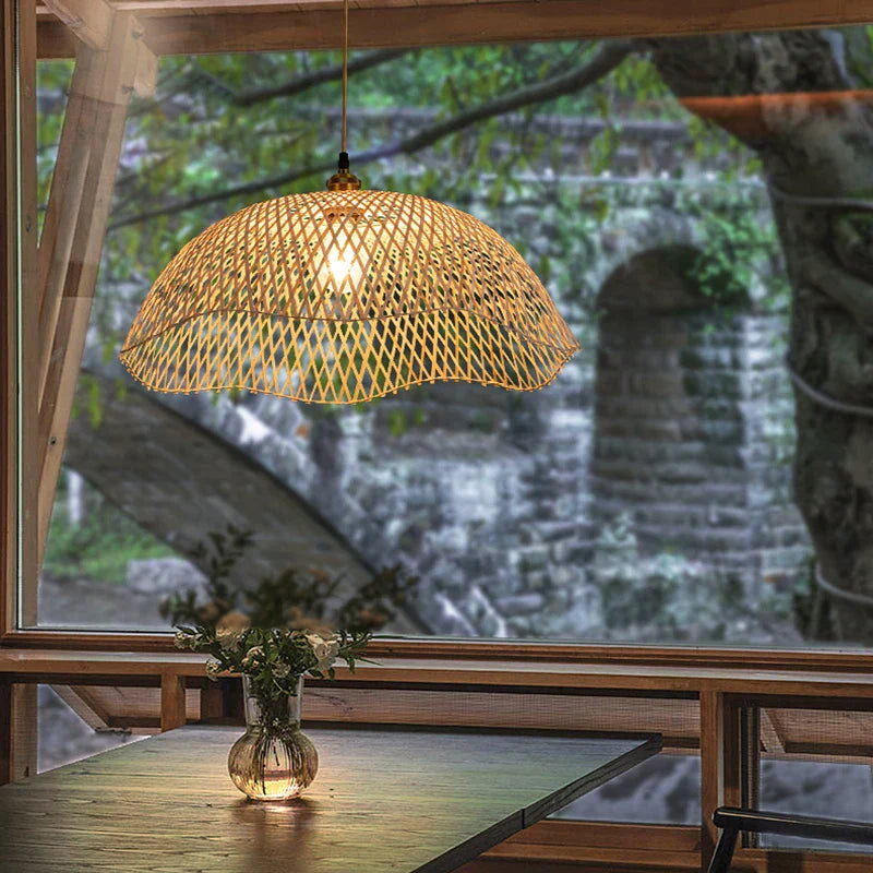 Modern Hand-Woven Bamboo Pendant Lights (Various Sizes)