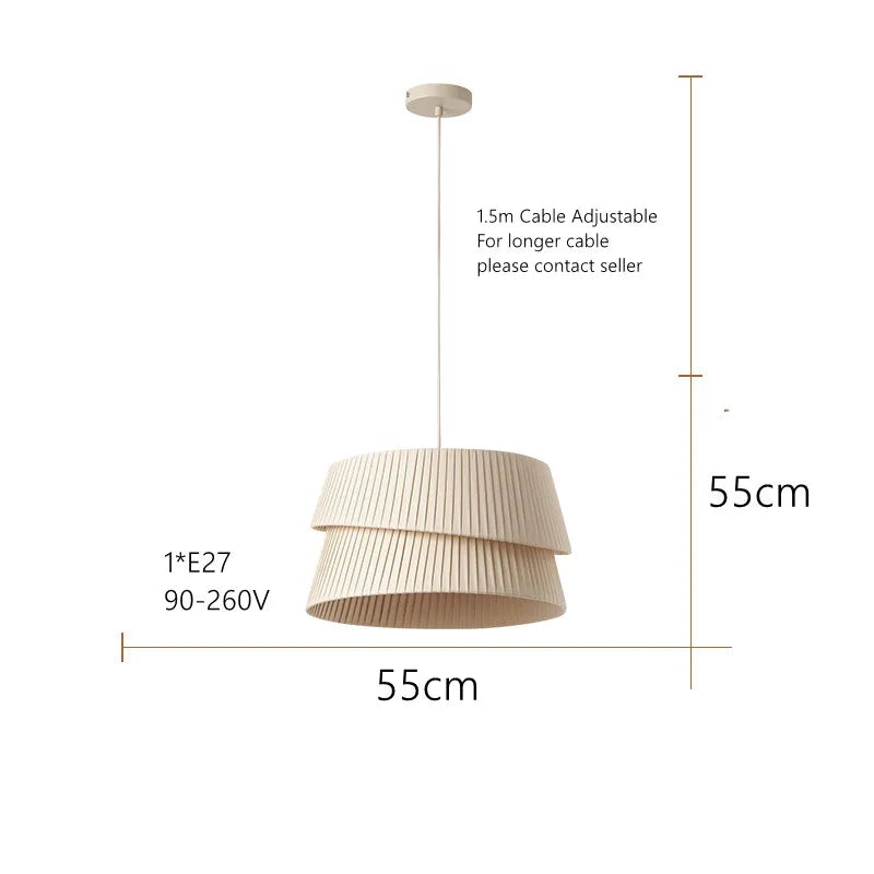 Nordic Minimalist Handmade Fabric Pendant Lamp Warm Lighting