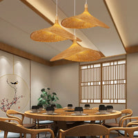 Classic Straw Hat Handmade Bamboo Pendant (Various Sizes)