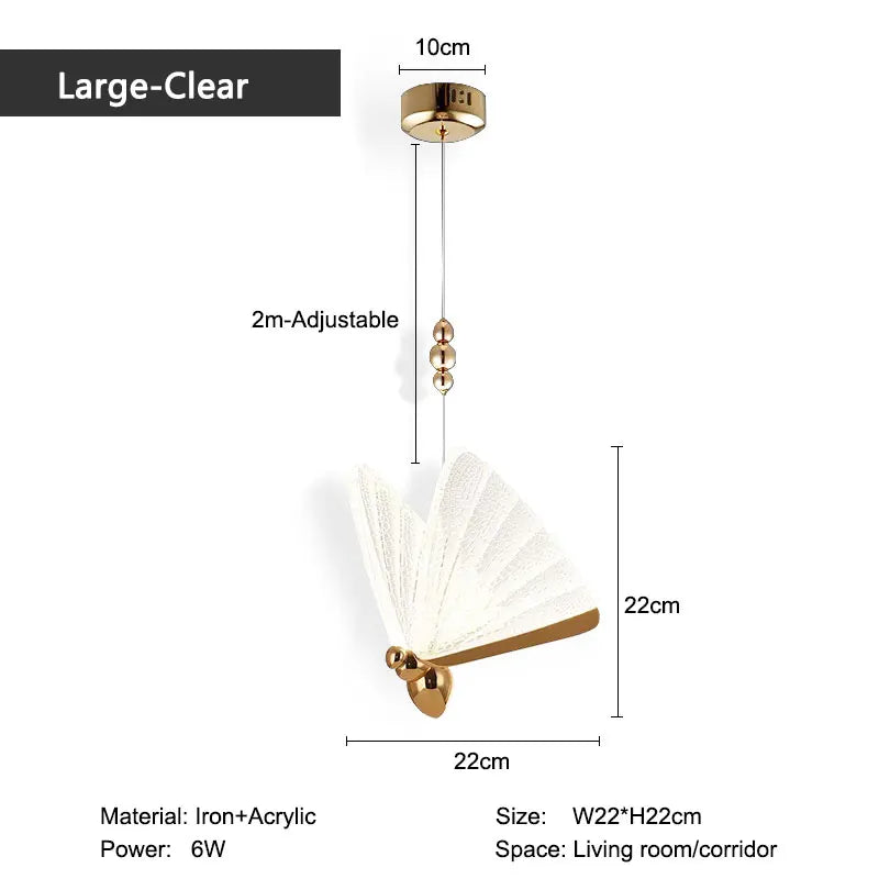 LED Butterfly Pendant Light Elegant Design (Various Colors)