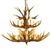 Retro LED Antler Chandelier Resin Pendant Lamp Decor Lighting (Various Sizes)