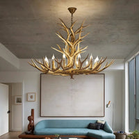 Retro LED Antler Chandelier Resin Pendant Lamp Decor Lighting (Various Sizes)
