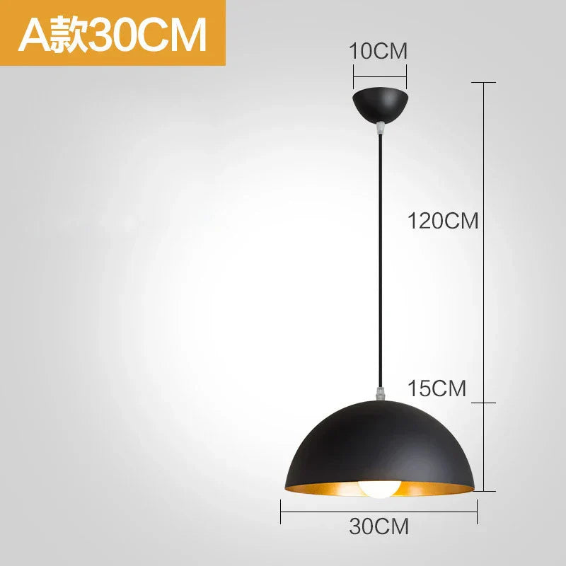 Nordic Retro Industrial Black Pendant Lamp Restaurant Bar Decor (Various Styles)