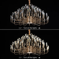 Serena Gold Crystal LED Chandelier Modern Pendant Light