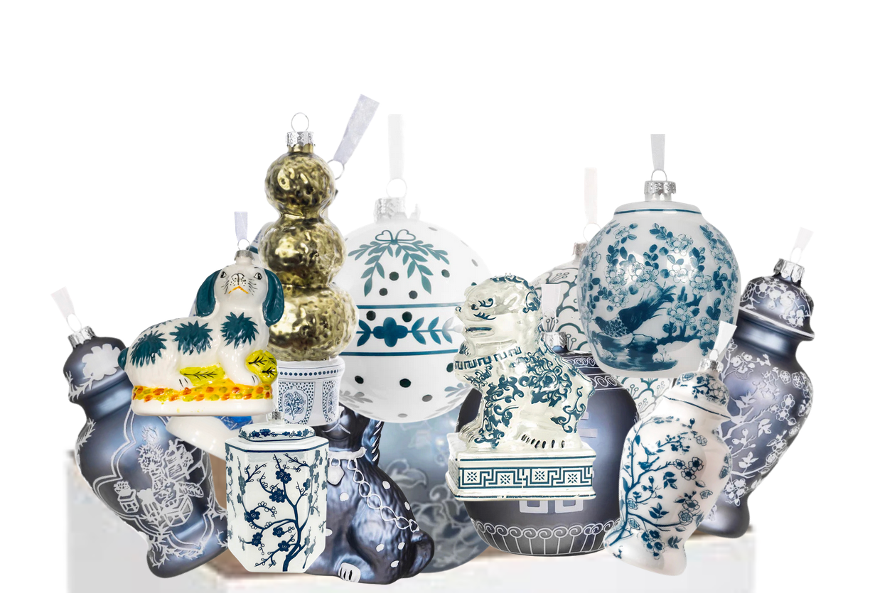 Grab bag of 20 ornaments (softer blues and white)