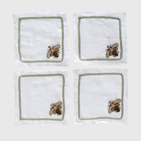 Stripey Bee Cocktail Napkins – Set of 4