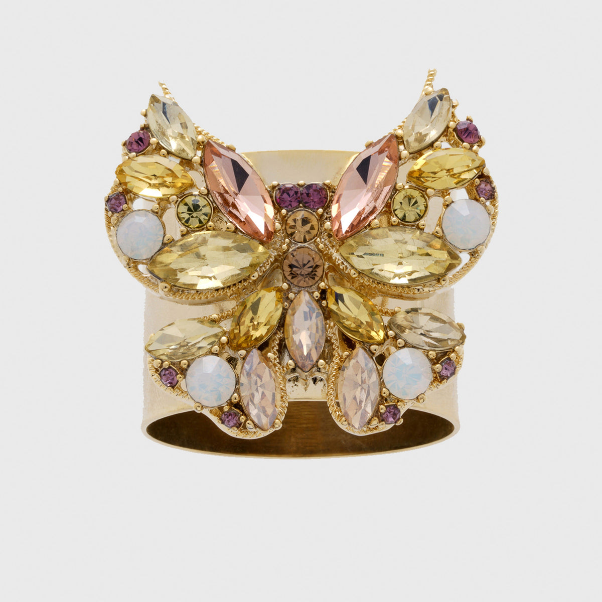 Jeweled Butterfly Napkin Rings – Yellow (Set of 2)