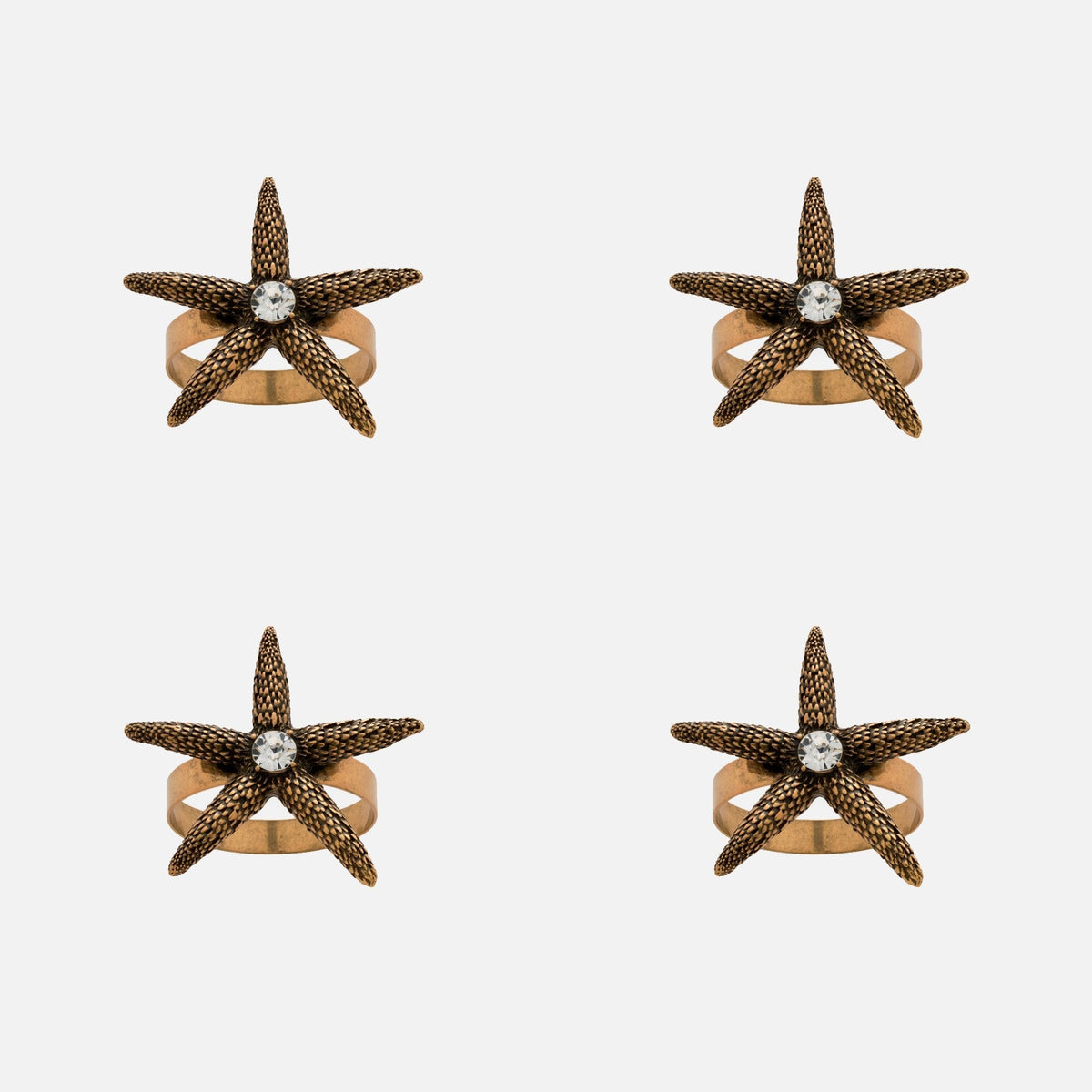 Starfish Skinny Napkin Rings – Bronze (Set of 4)