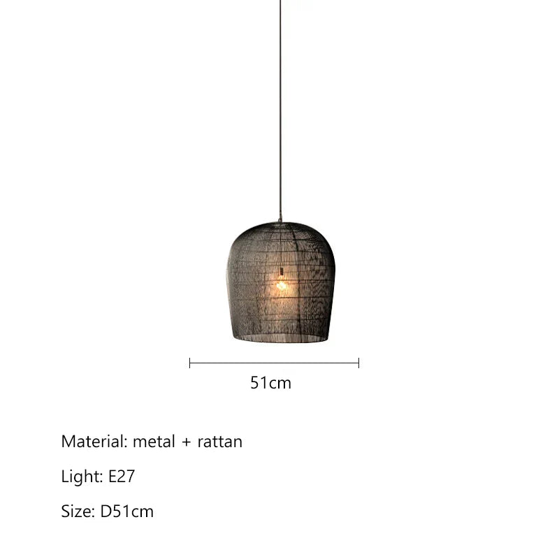 Wabi Sabi Rattan Pendant Light Handcrafted Elegance (Various Colors and Sizes)
