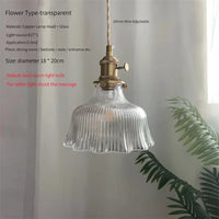 Vintage Brass Glass Pendant Light (Various Colors and Styles)