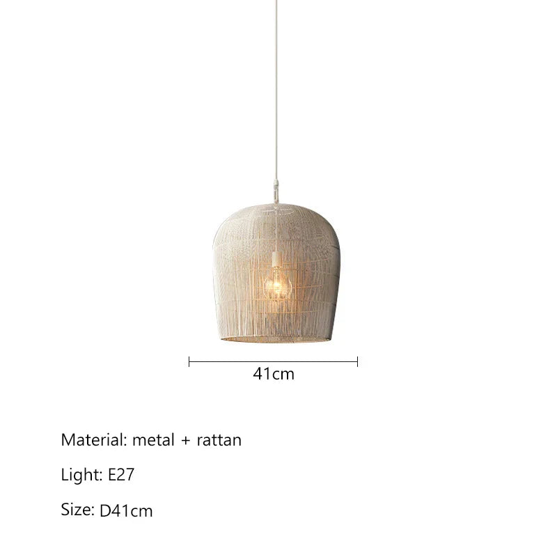 Wabi Sabi Rattan Pendant Light Handcrafted Elegance (Various Colors and Sizes)