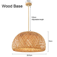 Bamboo Rattan LED Pendant Lamp Handwoven Natural Design (Various Styles, Colors and Sizes)