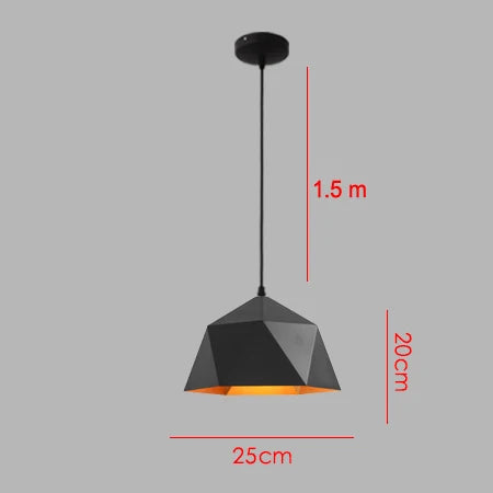 Nordic Retro Industrial Black Pendant Lamp Restaurant Bar Decor (Various Styles)