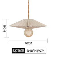 Japanese Retro Hemp Rope Pendant Lamp (Various Styles and Sizes)