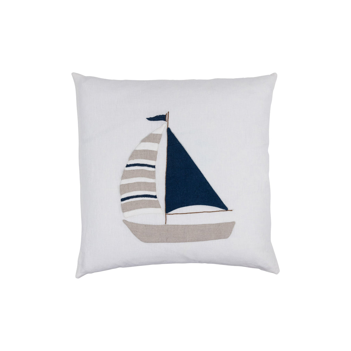 Sailboat Linen Throw Pillow