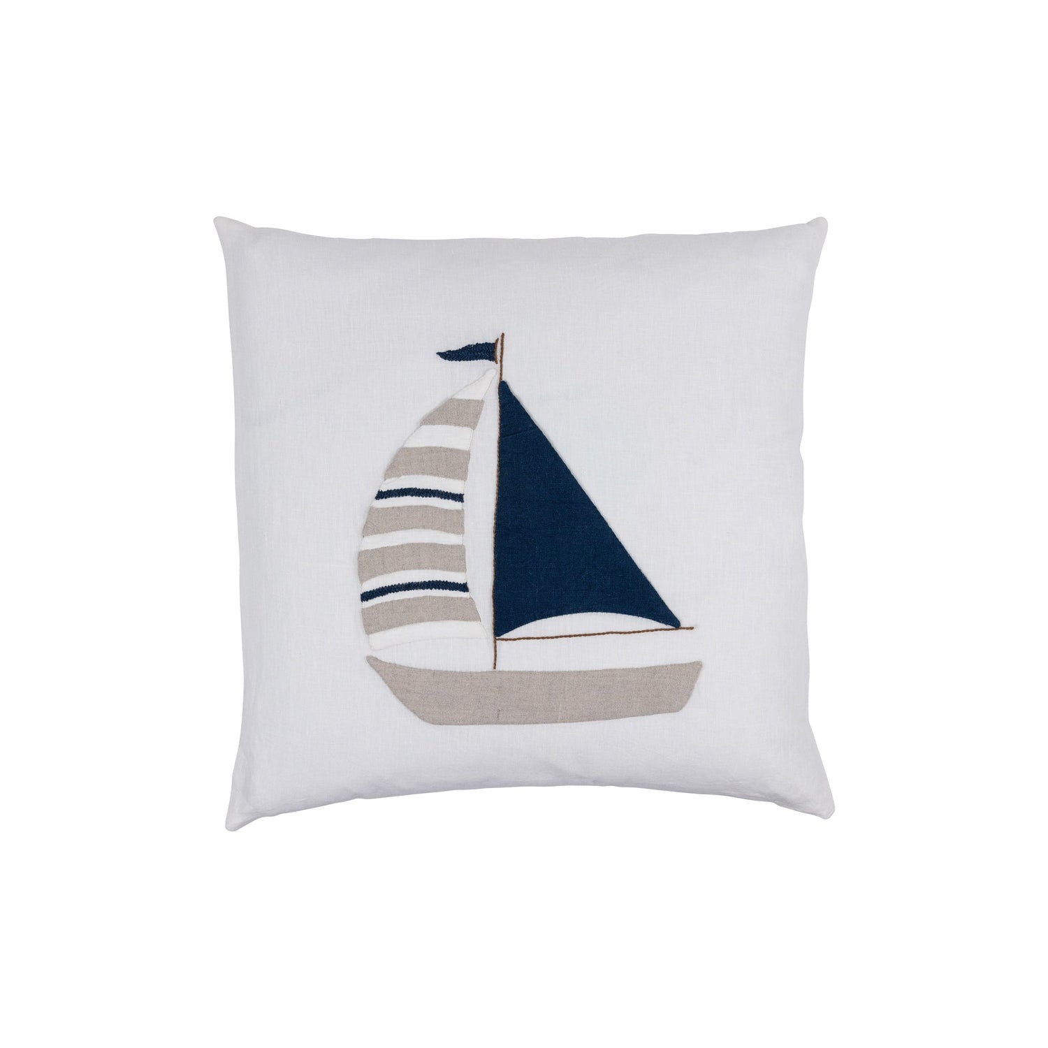 Sailboat Linen Throw Pillow