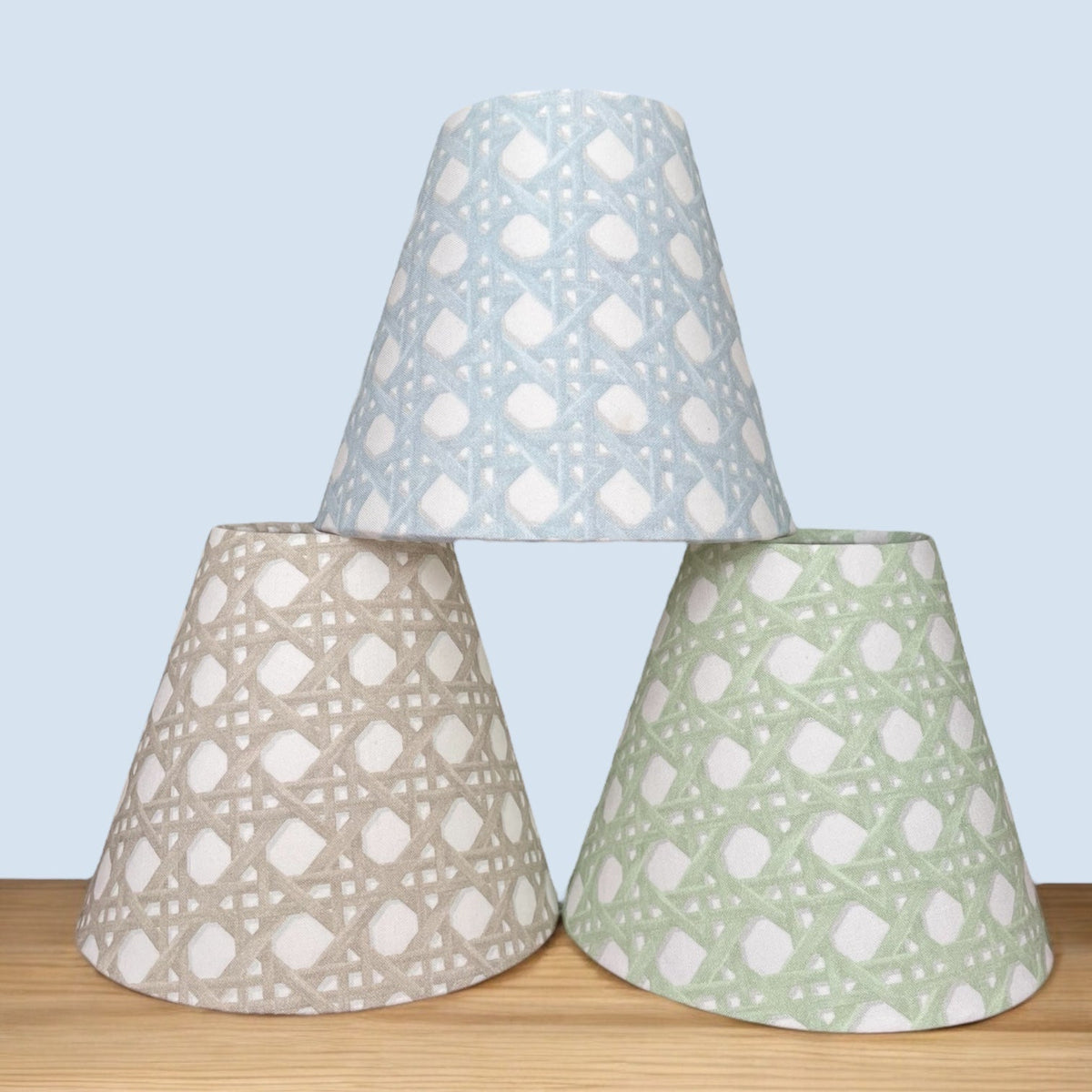 Blue Rattan Sconce Shade in Sally