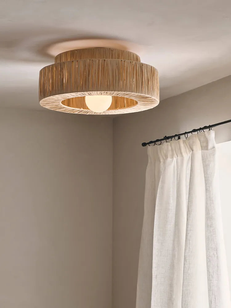 Artful Hand-Knitted Rattan Pendant (Various Styles)