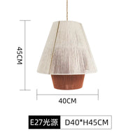 Japanese Retro Hemp Rope Pendant Lamp (Various Styles and Sizes)