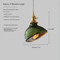 Vintage Brass Glass Pendant Light (Various Colors and Styles)