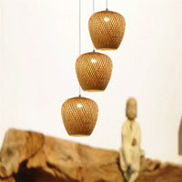 Bamboo Rattan LED Pendant Lamp Handwoven Natural Design (Various Styles, Colors and Sizes)
