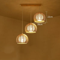 Set of 3Hand-Knitted Bamboo Rattan Pendant Lights (Various Styles)