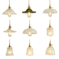 Retro Clear Glass Pendant Lamp Single Head Chandelier Cafe Bar Studio (9 Styles)