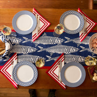 Triple Stripe Red Dinner Napkins