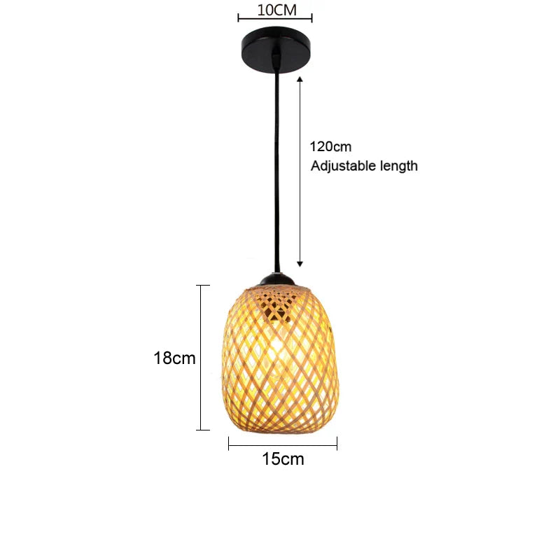 Exquisite Design Bamboo Handwoven Rattan Pendant Light (18 Styles)