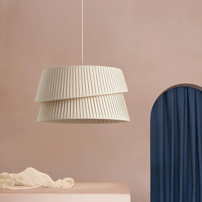 Nordic Minimalist Handmade Fabric Pendant Lamp Warm Lighting