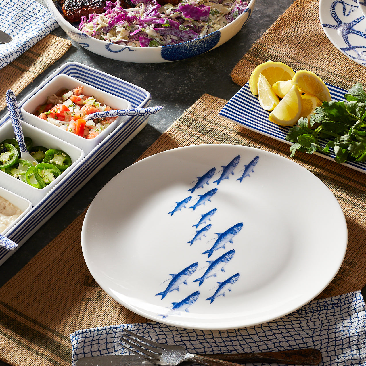 School of Fish Coupe Dinner Plate