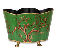 Green & Gold Quatrefoil Planter