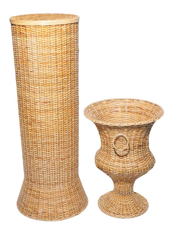 Round Wicker Urn and Pedestal (3 Options)