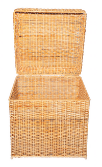 Square Wicker Storage Ottoman