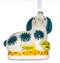 Blue & White Bunny Ornament