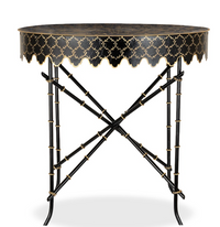 Black & White Trellis Scalloped Table