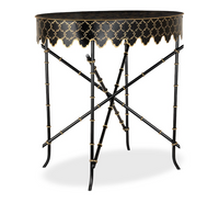 Black & White Trellis Scalloped Table