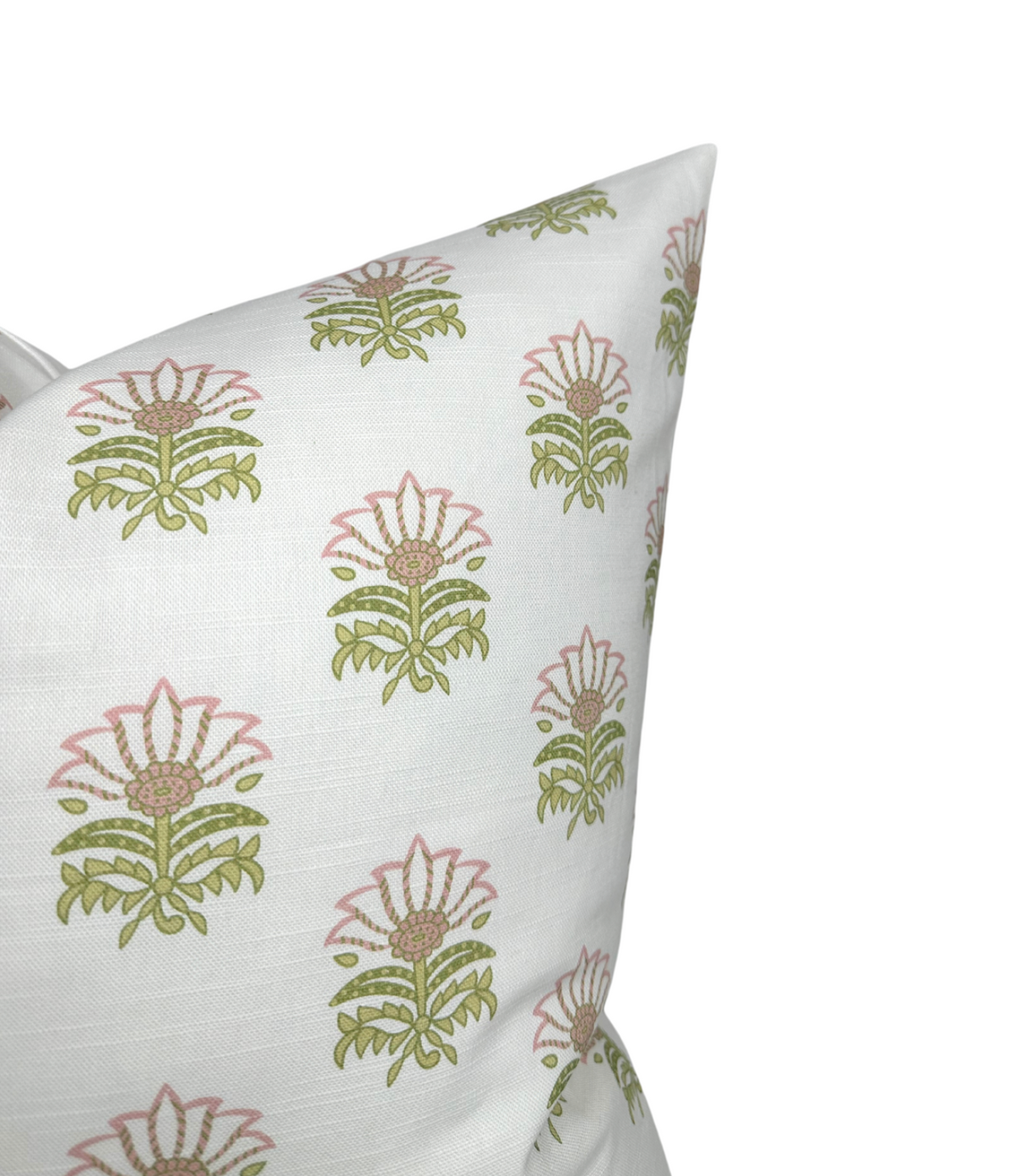 Milford Pillow Cover in Pink and Green (Various Sizes)