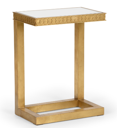 Gold Honeycomb Cigar Table with Mirrored Top