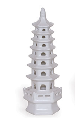 Medium Cream Glazed Porcelain Pagoda
