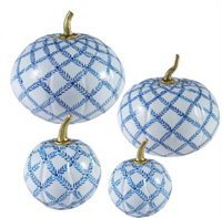 White Pumpkin with Blue Trellis (various sizes)