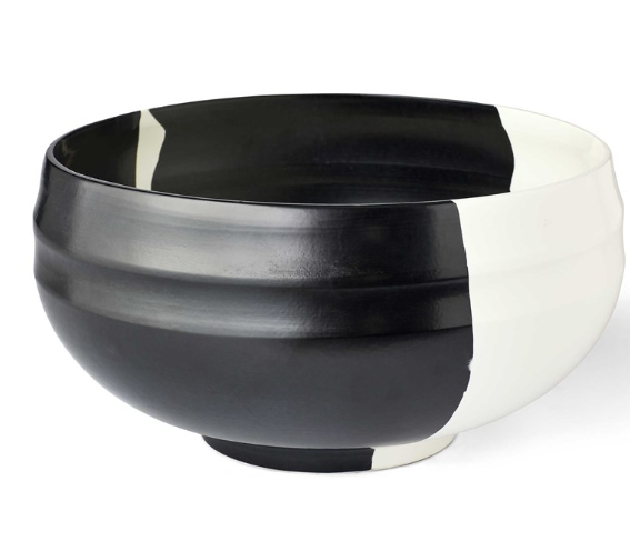 Split Personality Black &amp; White Glazed Centerpiece Bowl