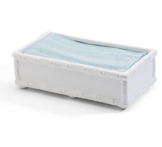 Ceramic Faux Bamboo Fretwork Guest Napkin Holder
