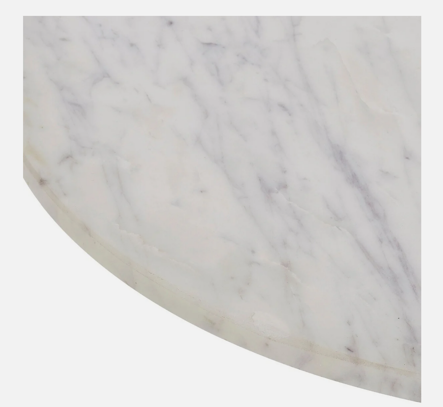 Round Side Table with Banswara Marble Top and Matte Black Base