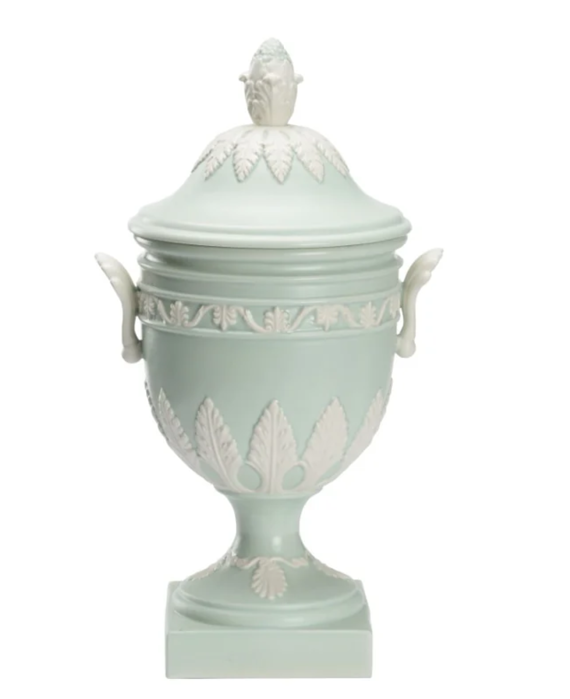 Wedgewood Ceramic Urn in Matte Celadon and Ivory Glaze