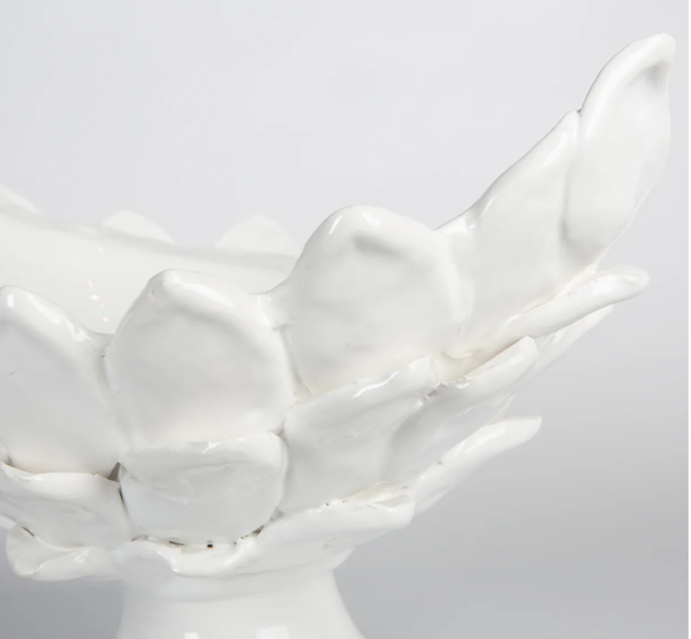 Large White Oval Leaf Bowl