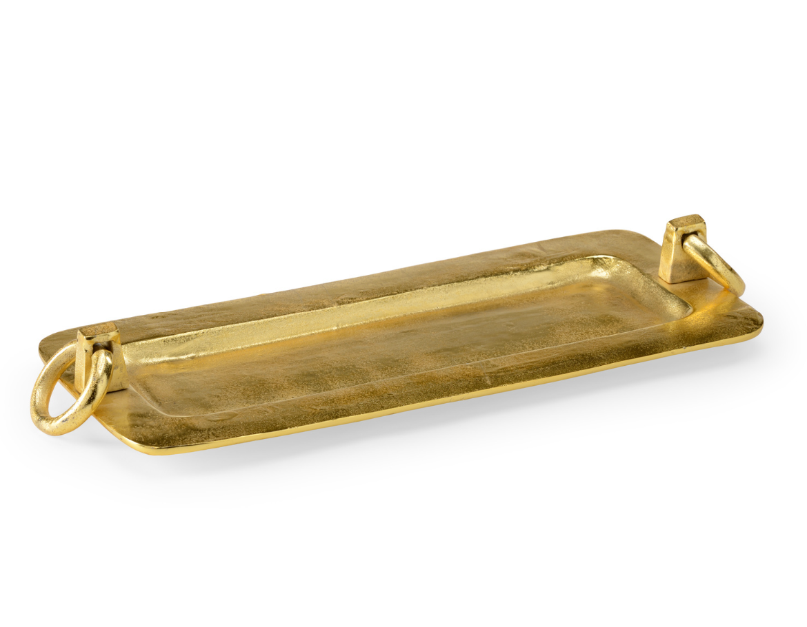 Gold Cast Tray with Ring Handles