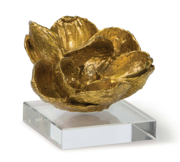 Gold Magnolia Bloom on Crystal Base