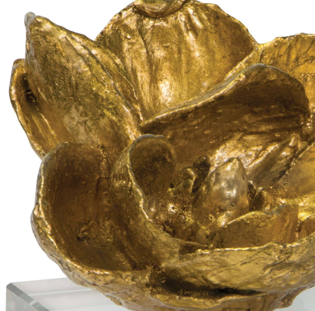 Gold Magnolia Bloom on Crystal Base